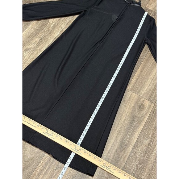 VINTAGE JCPENNEY LACE LONG SLEEVE NIGHTGOWN ROBE SHEER SIZE 10 BLACK ZIPPER - Picture 5 of 10